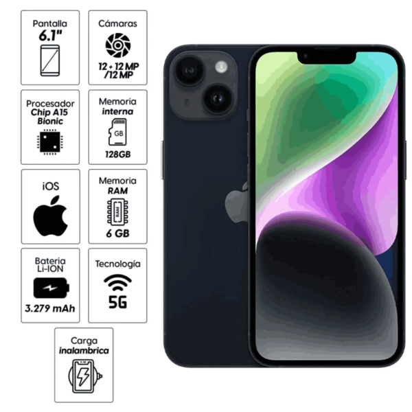 Iphone 14 128Gb 6.1 Pulgadas 12Mp - APPLE - Imagen 3